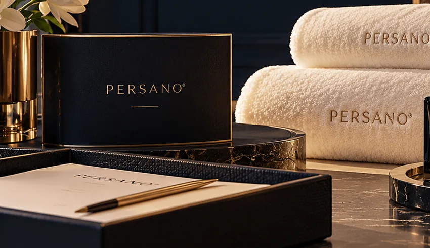 Conceptual branded luxury stationery and hospitality gift packaging