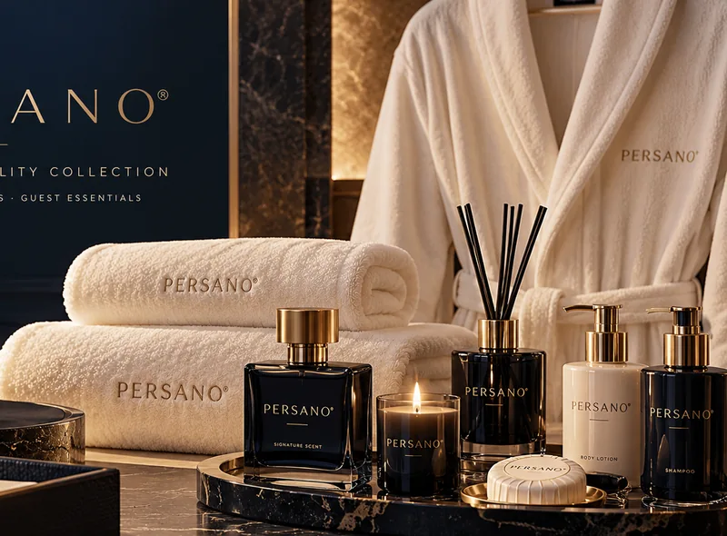 Conceptual luxury bathrobe and embroidered towel assortment